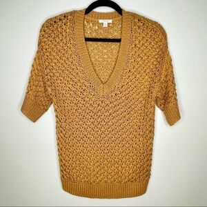 Caslon Waffle Knit Short Sleeve Sweater in Medallion S
